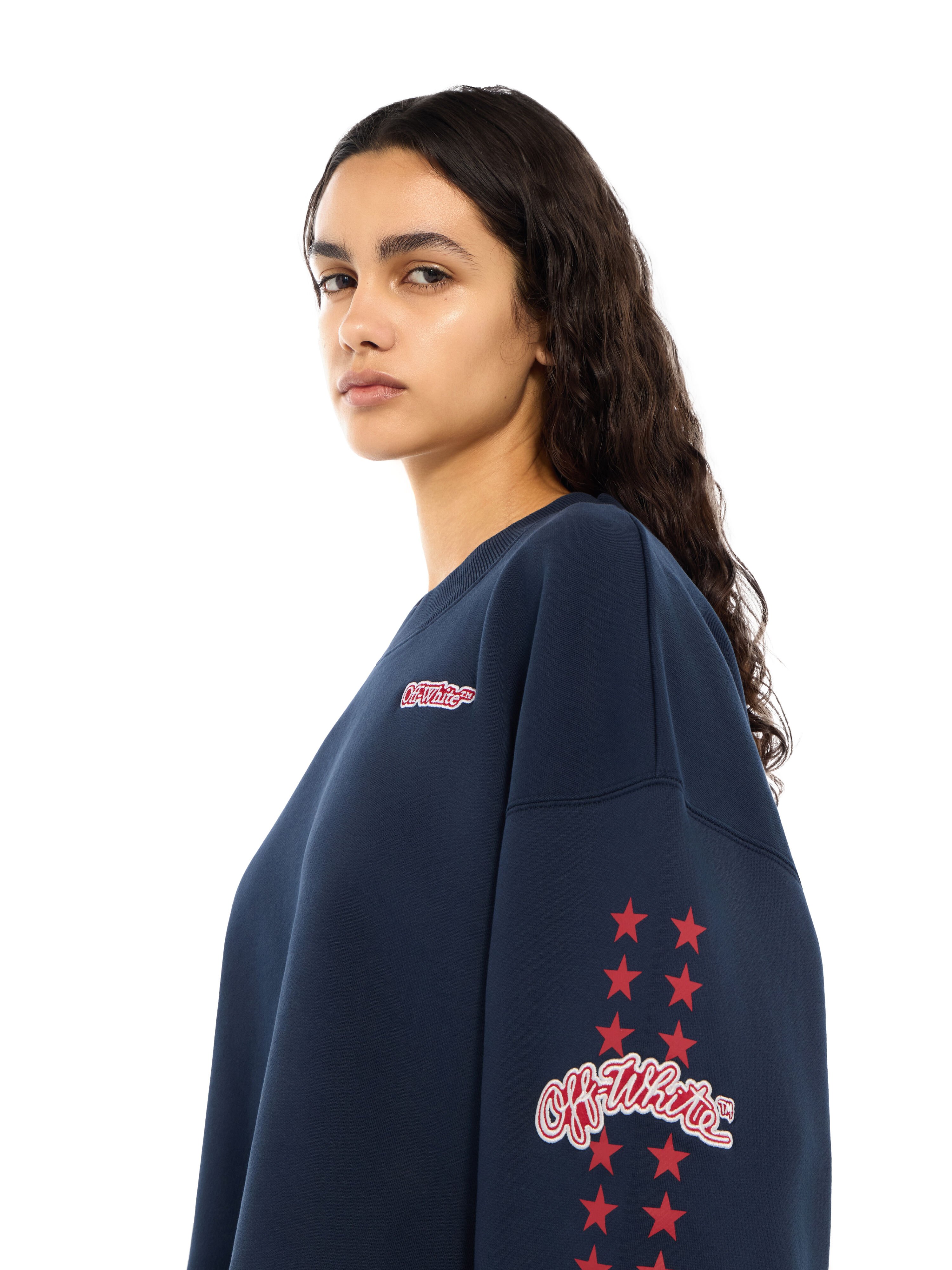 Logo Patch Star Cropped Sweatshirt OFF WHITE Logo Patch Star Cropped Sweatshirt Dark Sapphire High Risk Red 2FE00512T