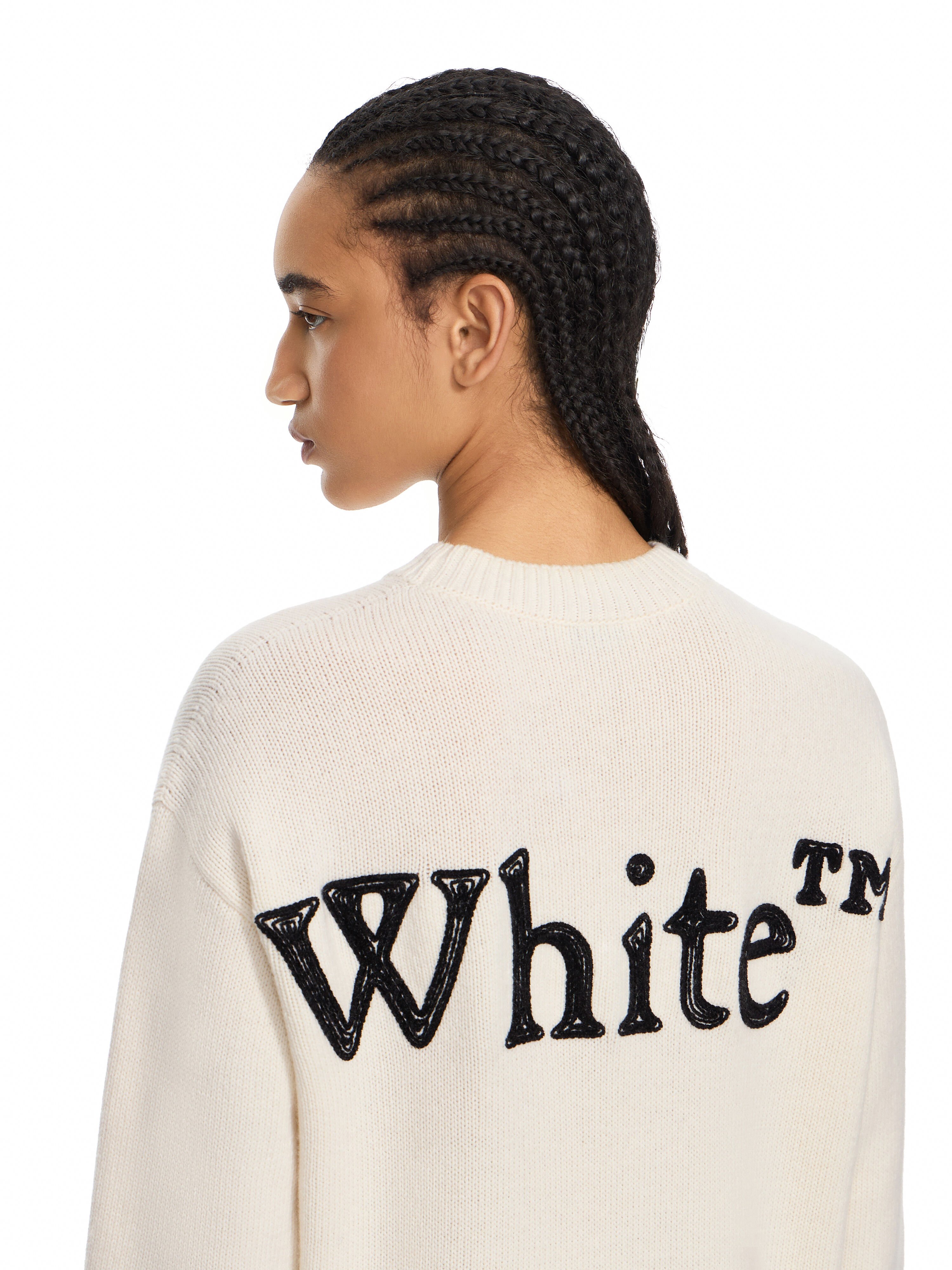 Bookish Shared Logo Knit Crewneck OFF WHITE Bookish Shared Logo Knit Crewneck Ivory Black 2FE00533T