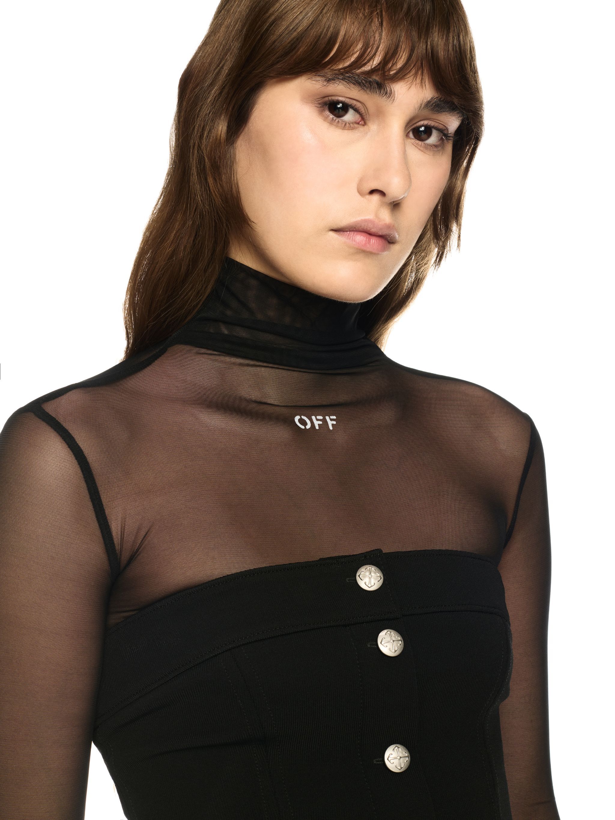 OFF WHITE Black Jersey Corset Top BLACK OWAD25TS25JER001
