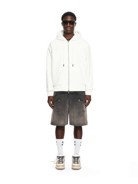 OFF WHITE Royal Team Embroidery Zip Hoodie WHITE 44XJA13RS26L003