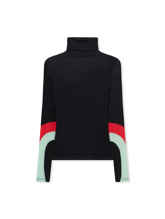 OFF WHITE Long-Sleeved Turtleneck with Color Insert Black-Black 2AD283S26JER001