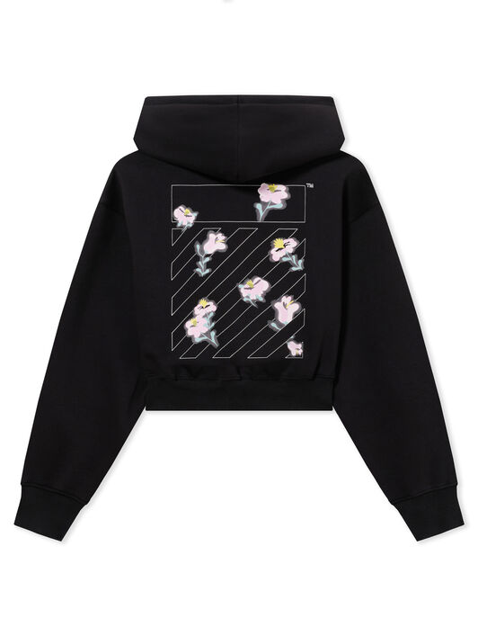 LAB L/AB Crystal Embellished Cropped Hoodie Black Night LABF2639B00102T