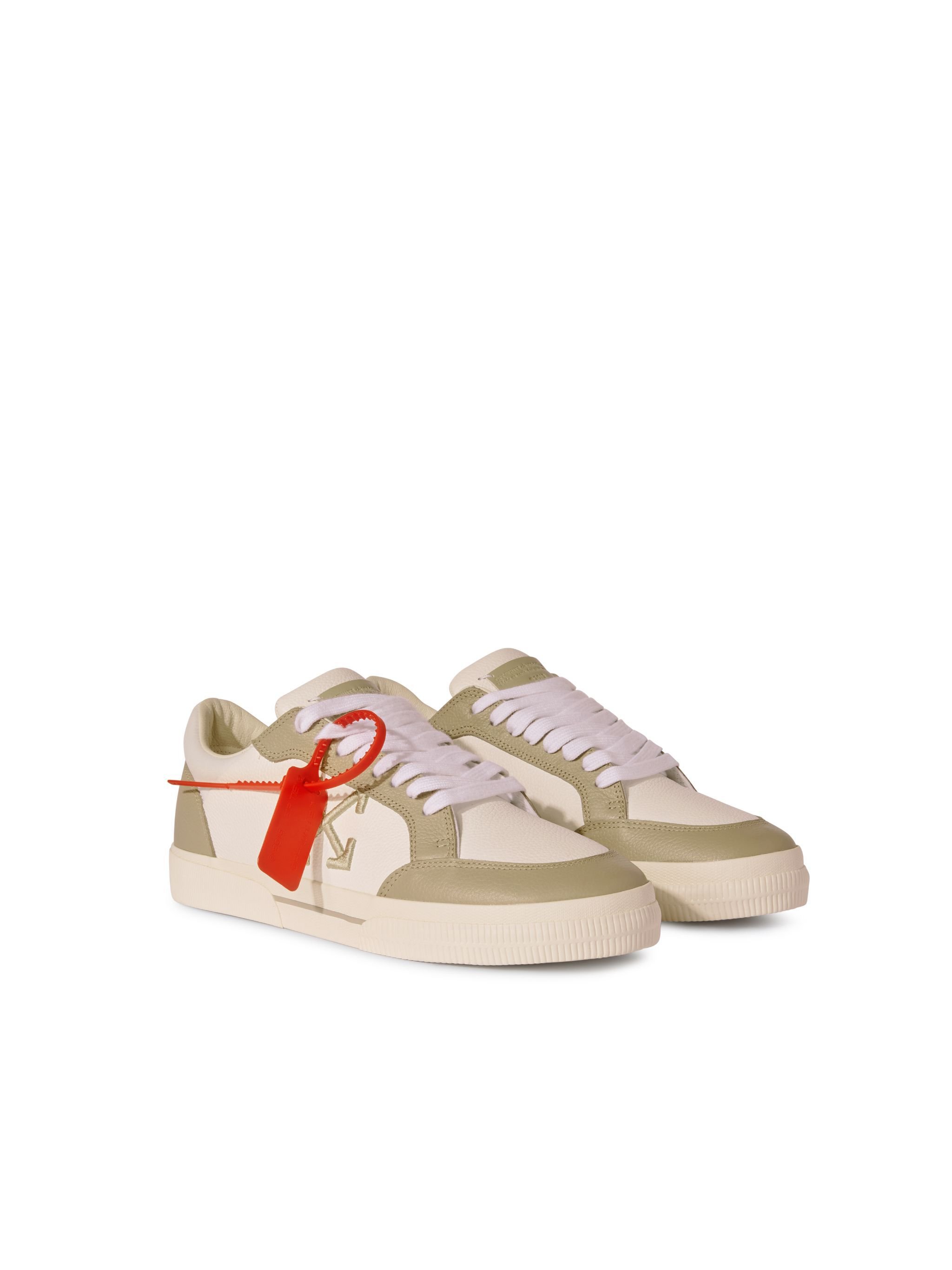 OFF WHITE Sneakers Vulcanized In Pelle Bianco/Salvia NEUTRO OMIA293S25LEA001