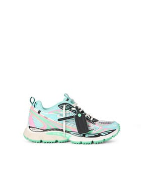 OFF WHITE Be Right Back Fishnet Sneakers AQUA - MINT OMIA295S26FAB004