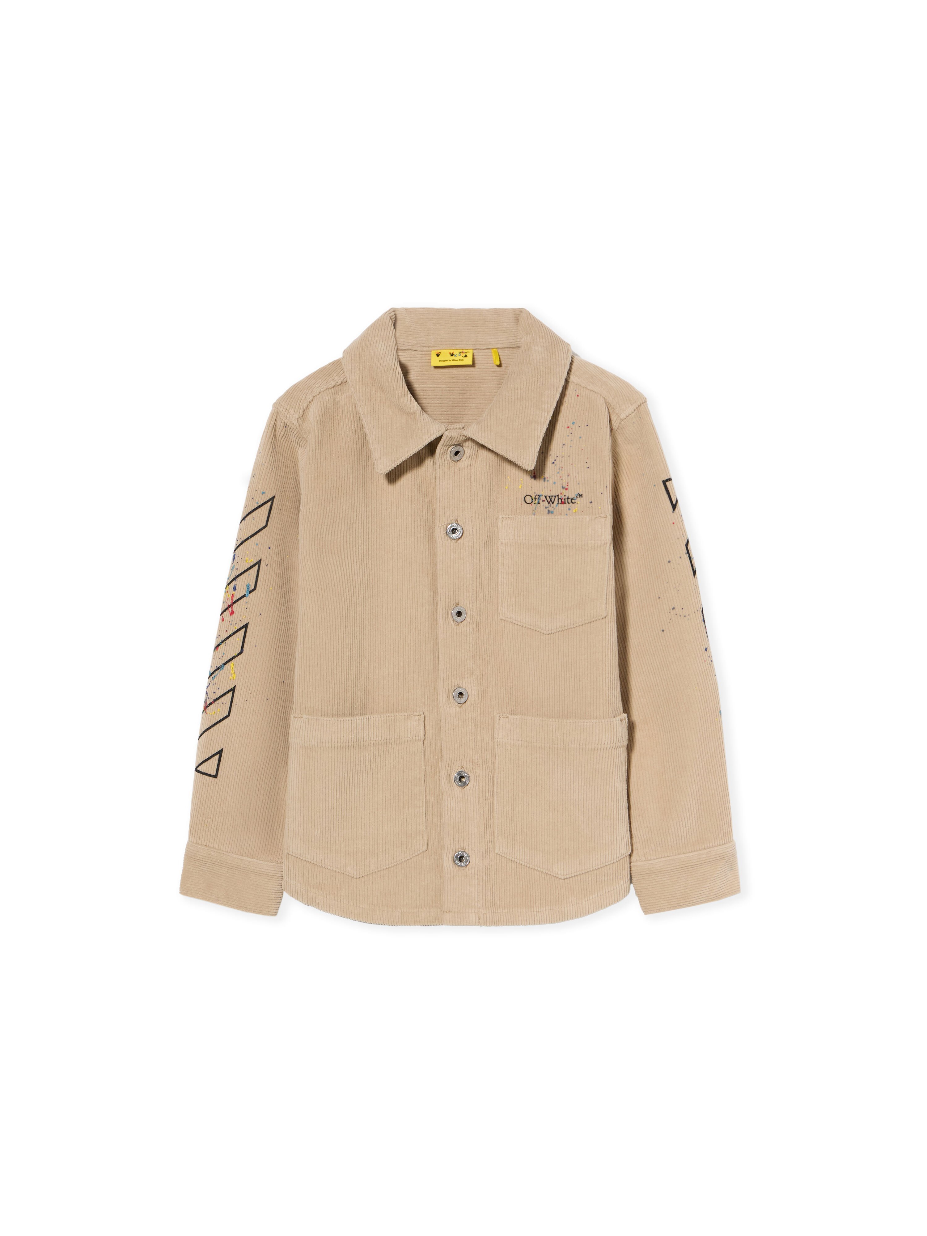 OFF WHITE Diagonal Splat Corduroy Jacket SAND - BLACK OBES001F25FAB001