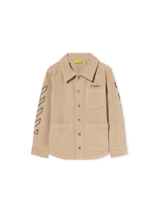 Diagonal Splat Corduroy Jacket OFF WHITE Diagonal Splat Corduroy Jacket SAND - BLACK OBES001F25FAB001