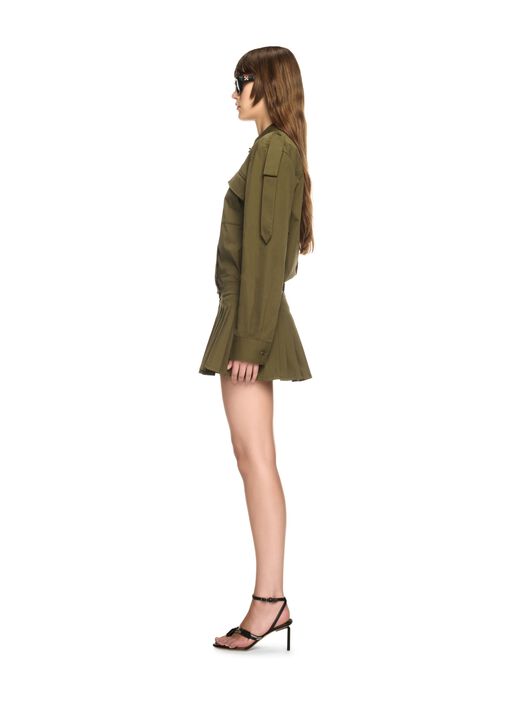 OFF WHITE Green Savana Cotton Mini Dress GREEN OWDG00AS25FAB002