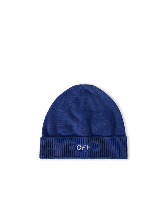 OFF WHITE Off Stamp Beanie BLUE - WHITE OBLC001F25KNI001