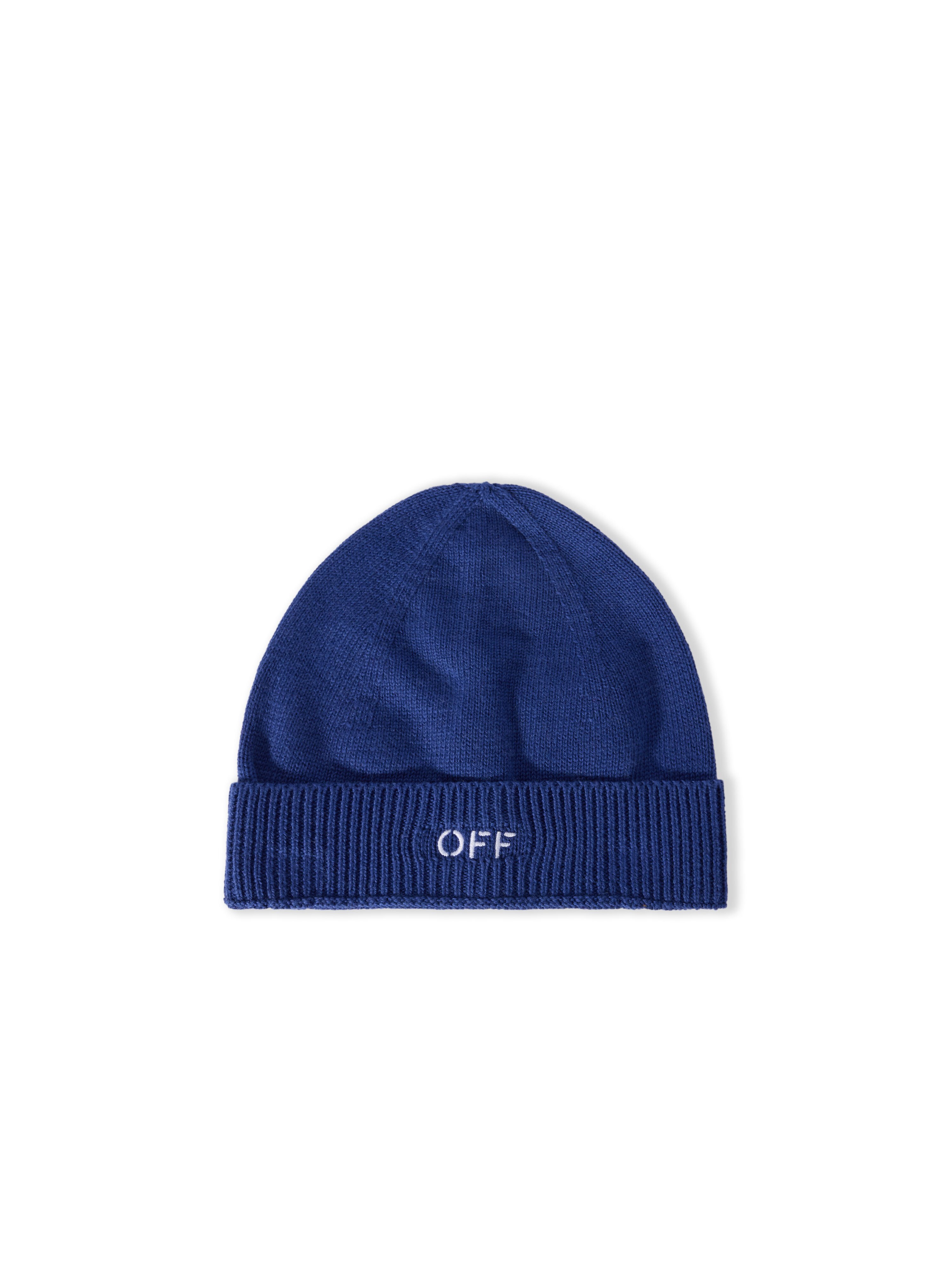 OFF WHITE Off Stamp Beanie BLUE - WHITE OBLC001F25KNI001