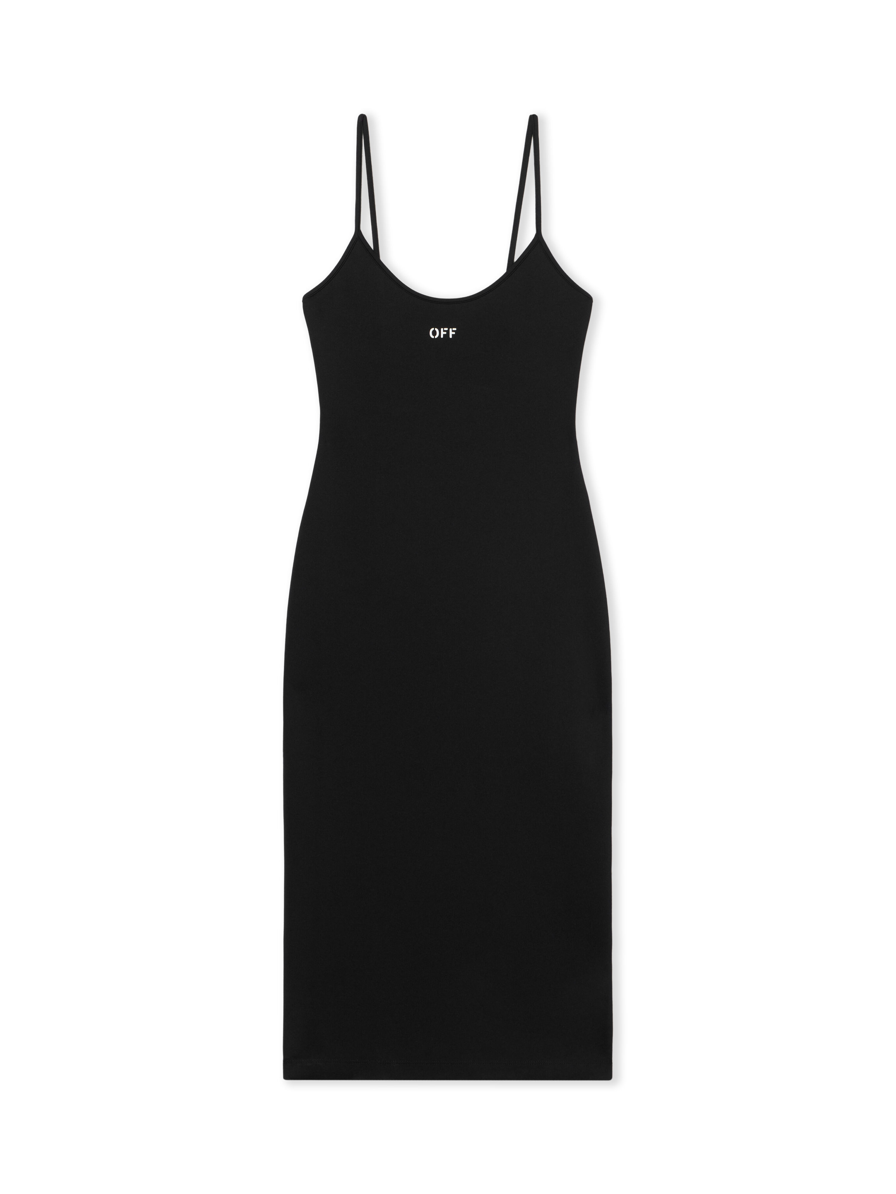 OFF WHITE Sleek Strappy Midi Dress BLACK-WHITE OWDB55FF25JER001