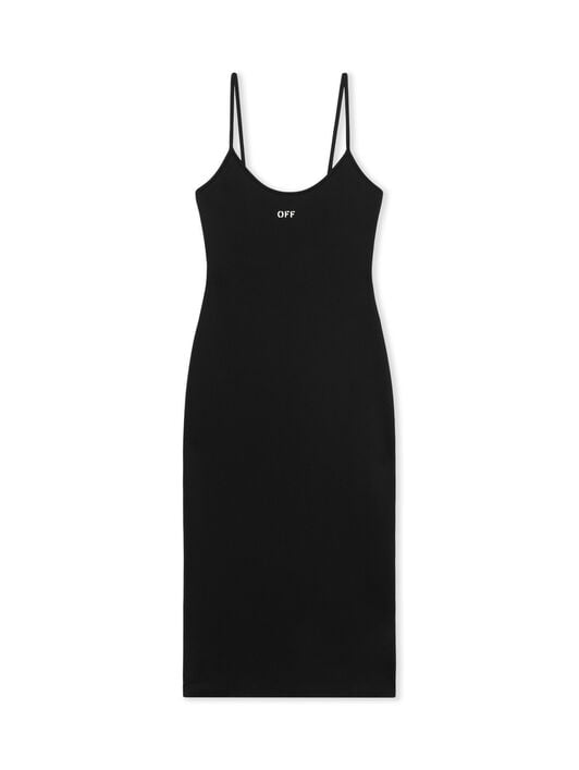 Sleek Strappy Midi Dress OFF WHITE Sleek Strappy Midi Dress BLACK-WHITE OWDB55FF25JER001
