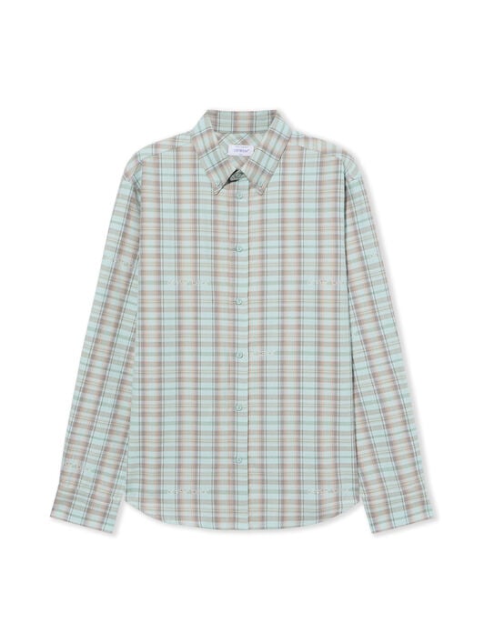 OFF WHITE Marker Check Flannel Regular Shirt MINT 44XGE04MS26F001