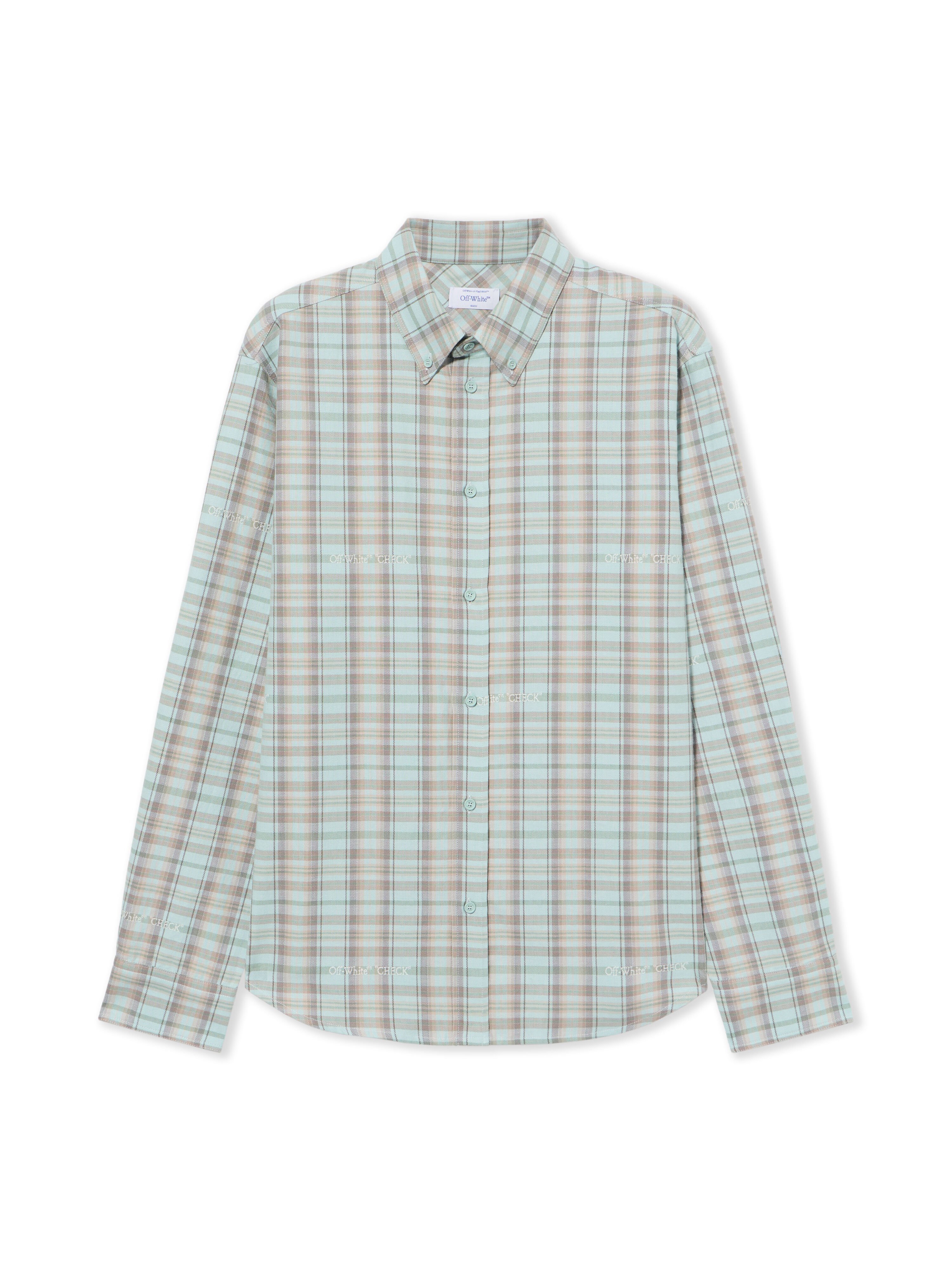 OFF WHITE Marker Check Flannel Regular Shirt MINT 44XGE04MS26F001