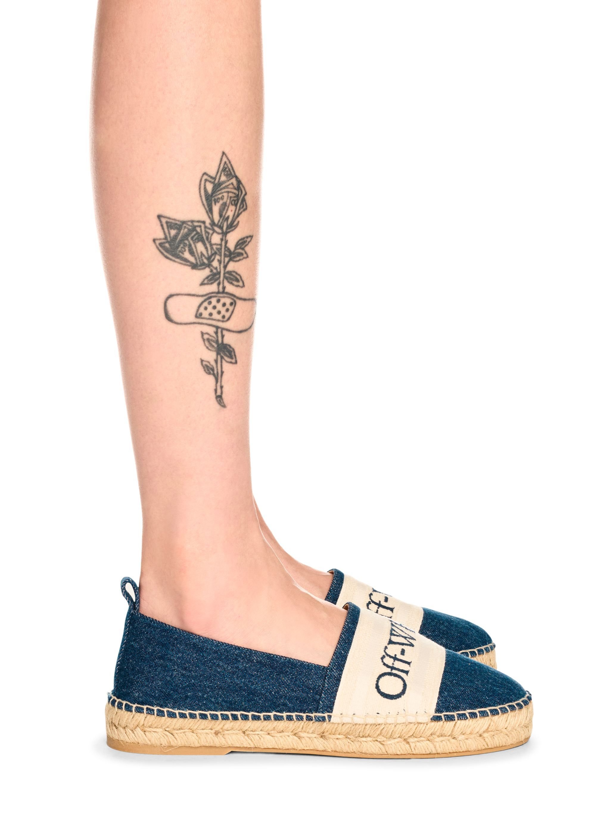 OFF WHITE Espadrillas Blu In Denim Con Logo Bookish BLU OWIB014S25DEN001