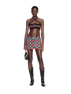 OFF WHITE Printed Star Denim Skirt BLACK OWYF02AW24DEN001