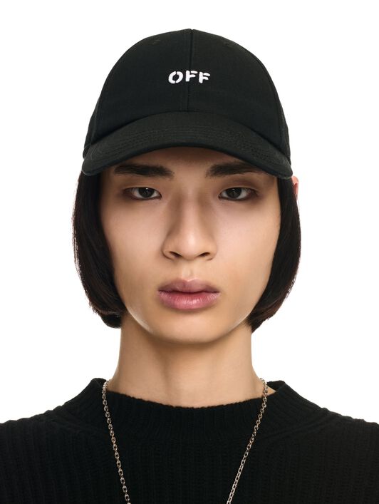 Black Off Stamp Baseball Cap OFF WHITE Black Off Stamp Baseball Cap BLACK OMLB06DC99FAB001