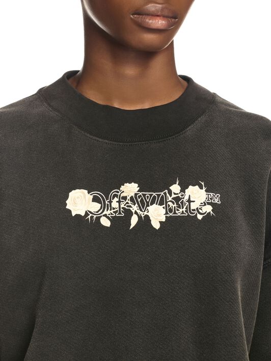 OFF WHITE Schwarzes Sweatshirt Mit Rosen SCHWARZ OWBA075S25FLE001