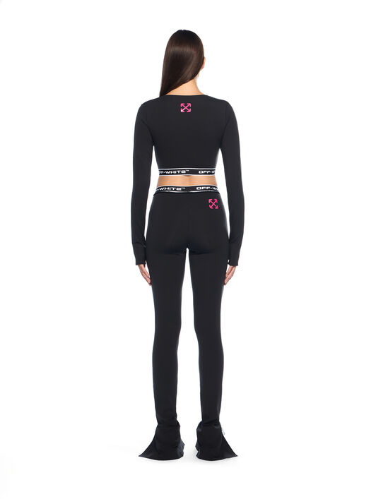 OFF WHITE Logoband Split Leggings BLACK - FUCHSIA OWVV01DF25JER001