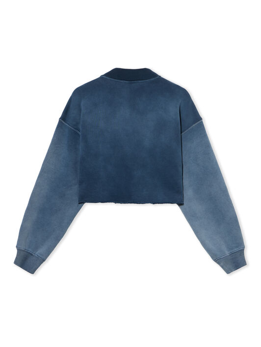 LAUNDRY CROP POLO SWEATSHIRT OFF WHITE LAUNDRY CROP POLO SWEATSHIRT SPRAY D. SAPPHIRE - SPRAY D. SAPPHIRE OWBA07BF25FLE004