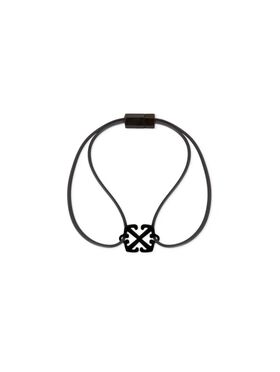 OFF WHITE Enamel Rubber Bracelet SILVER OMOA106C99MET001
