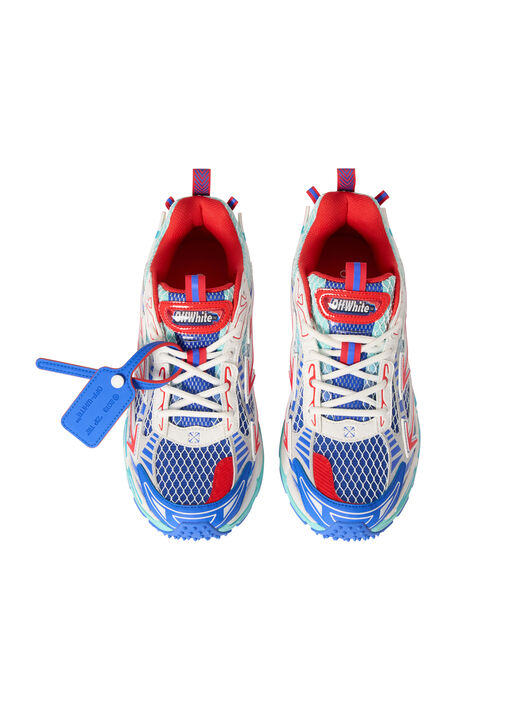 OFF WHITE Be Right Back Fishnet Sneakers FIERY RED - COBALT BLUE OMIA295S26FAB004