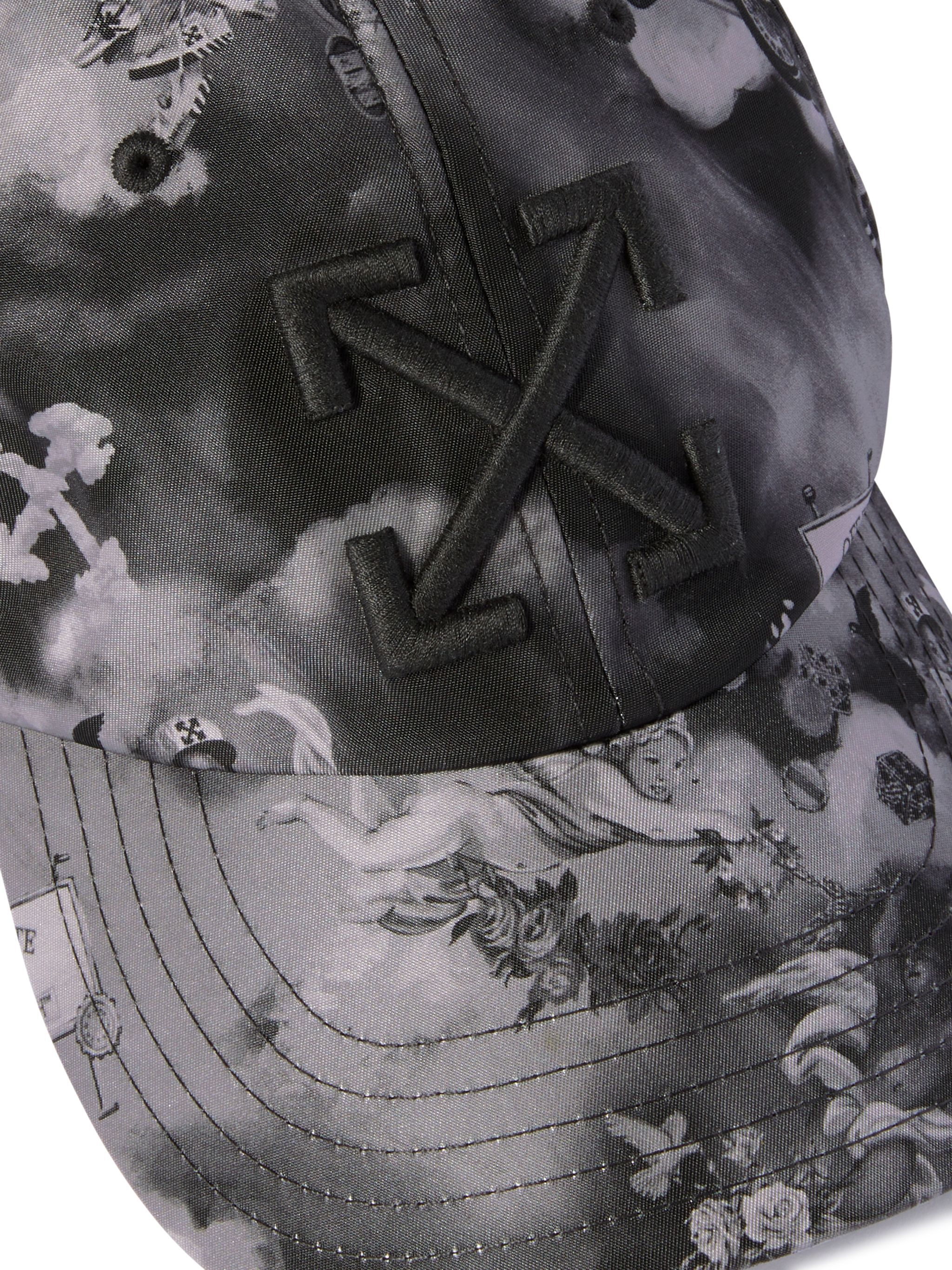 OFF WHITE Black Fresco Baseball Cap BLACK OMLA049S25FAB008