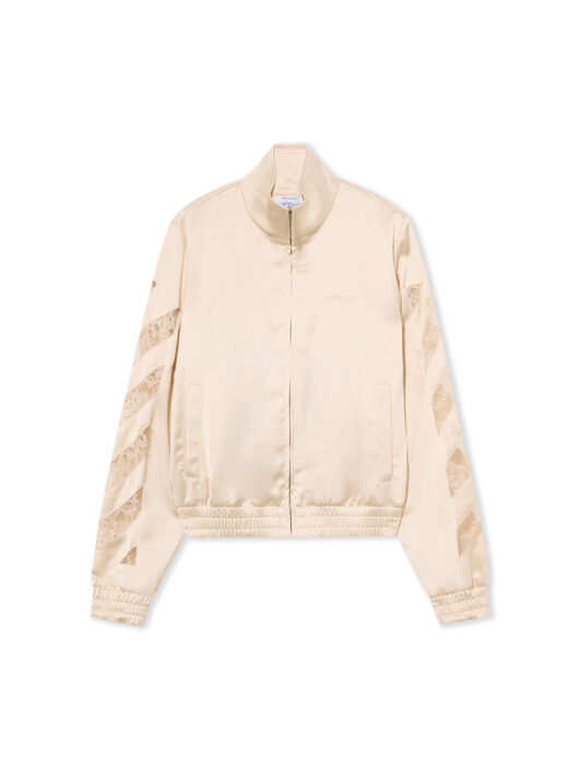 Diagonals Lace Satin Track Jacket OFF WHITE Diagonals Lace Satin Track Jacket Ivory Ivory 2FB00651T