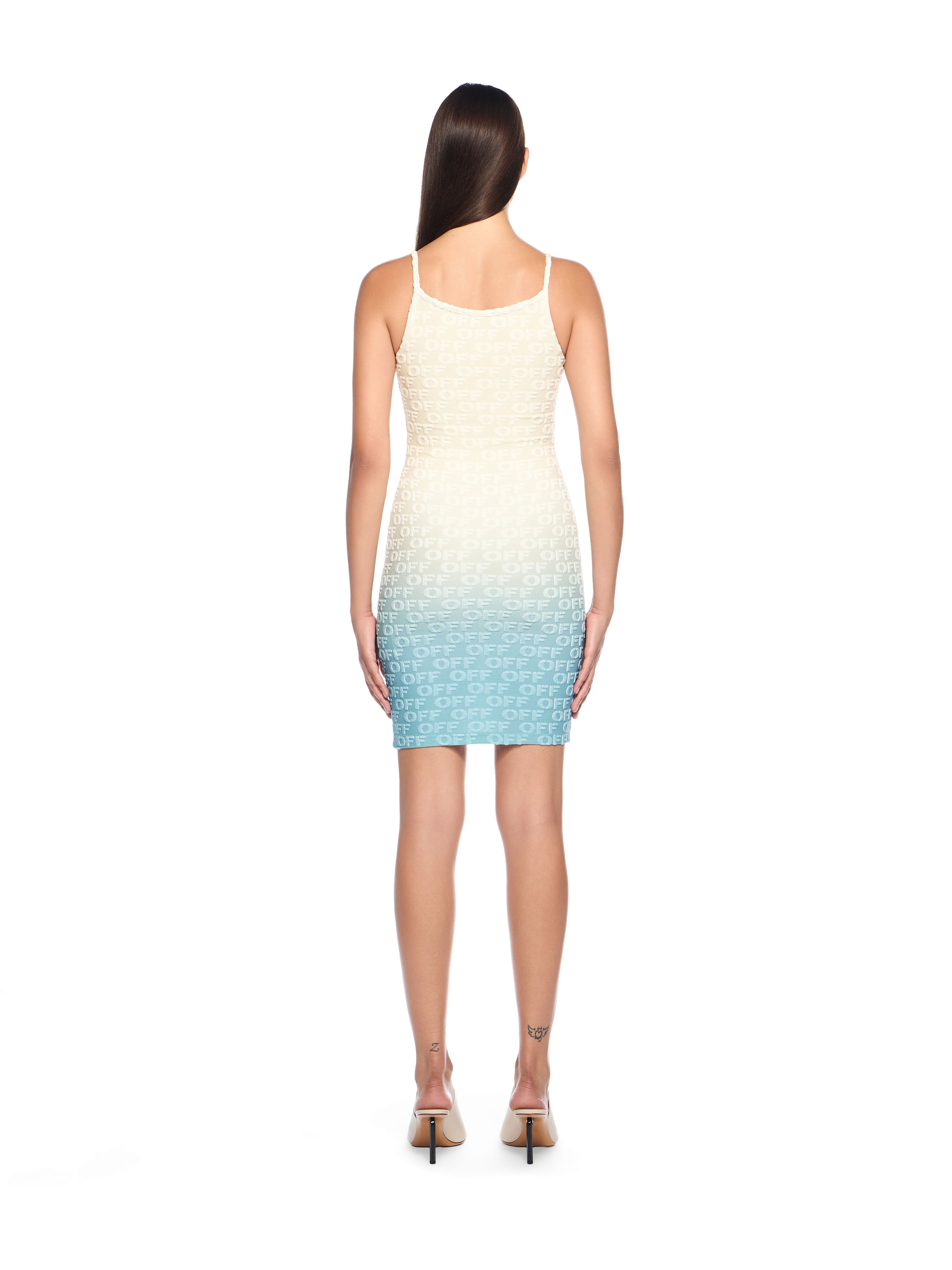 OFF WHITE Gradient Logo Terry Dress LIGHT BLUE - BEIGE OWDB56FT25JER001