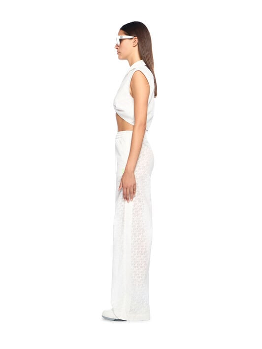 OFF WHITE Off Stamp Wide-Leg Pants WHITE - YELLOW OWCA196T25FAB001