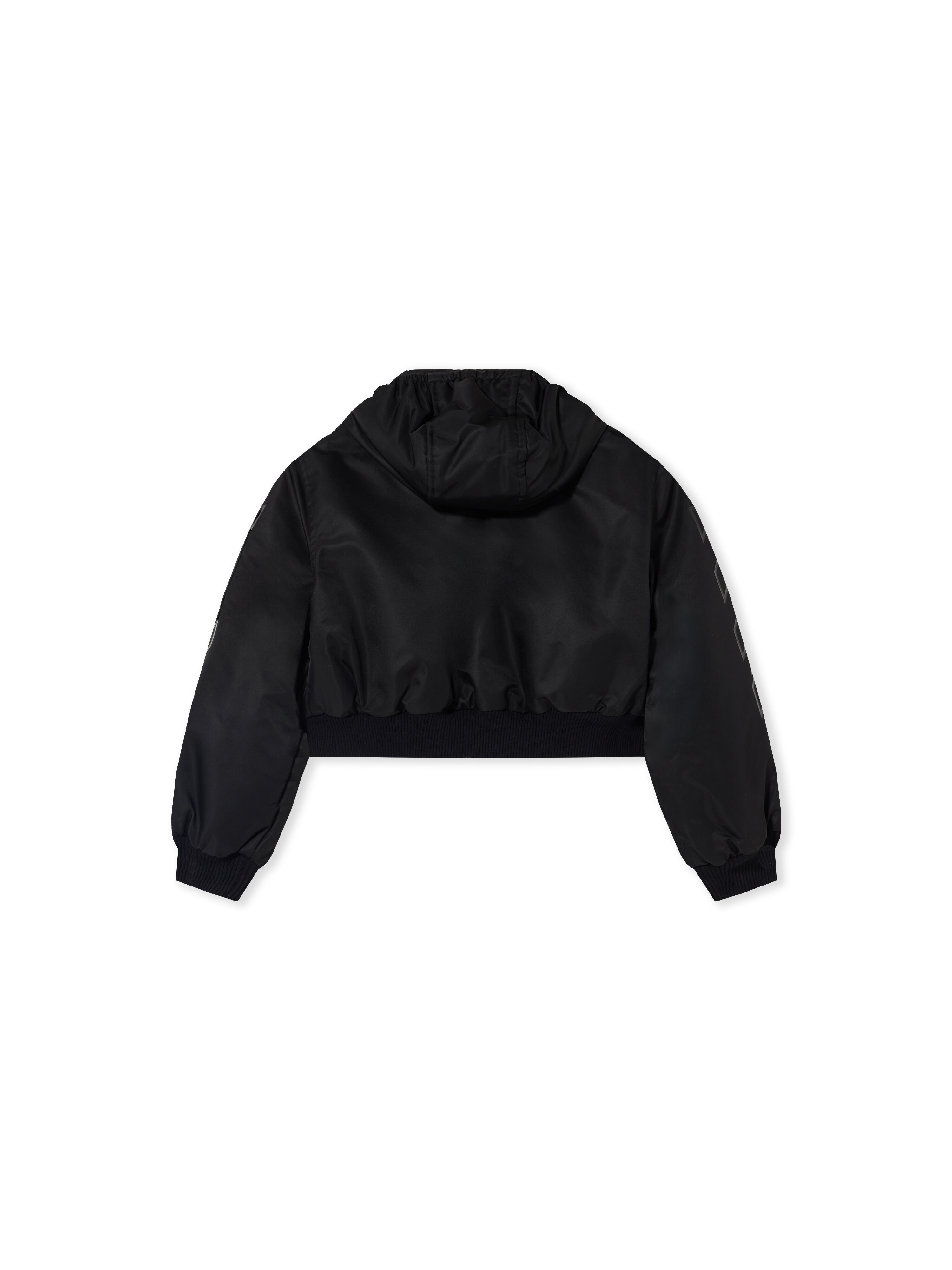 Ribbon Diagonals Hooded Cropped Bomber Jacket OFF WHITE Ribbon Diagonals Hooded Cropped Bomber Jacket BLACK 44GEH005F26F001