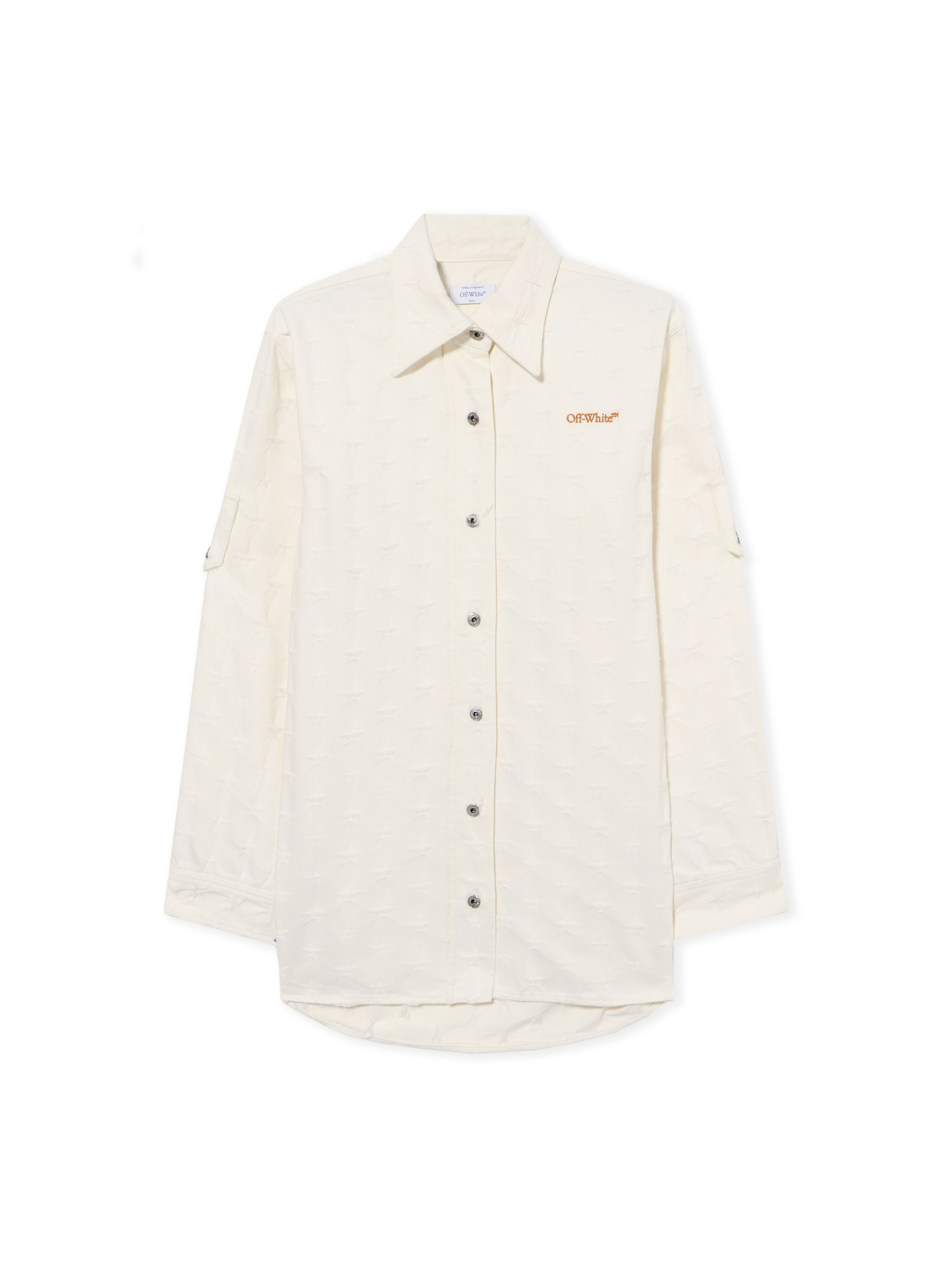 OFF WHITE Star Jacquard Denim Shirt Jacket White Star-Tobacco 2YQ007S26DEN001