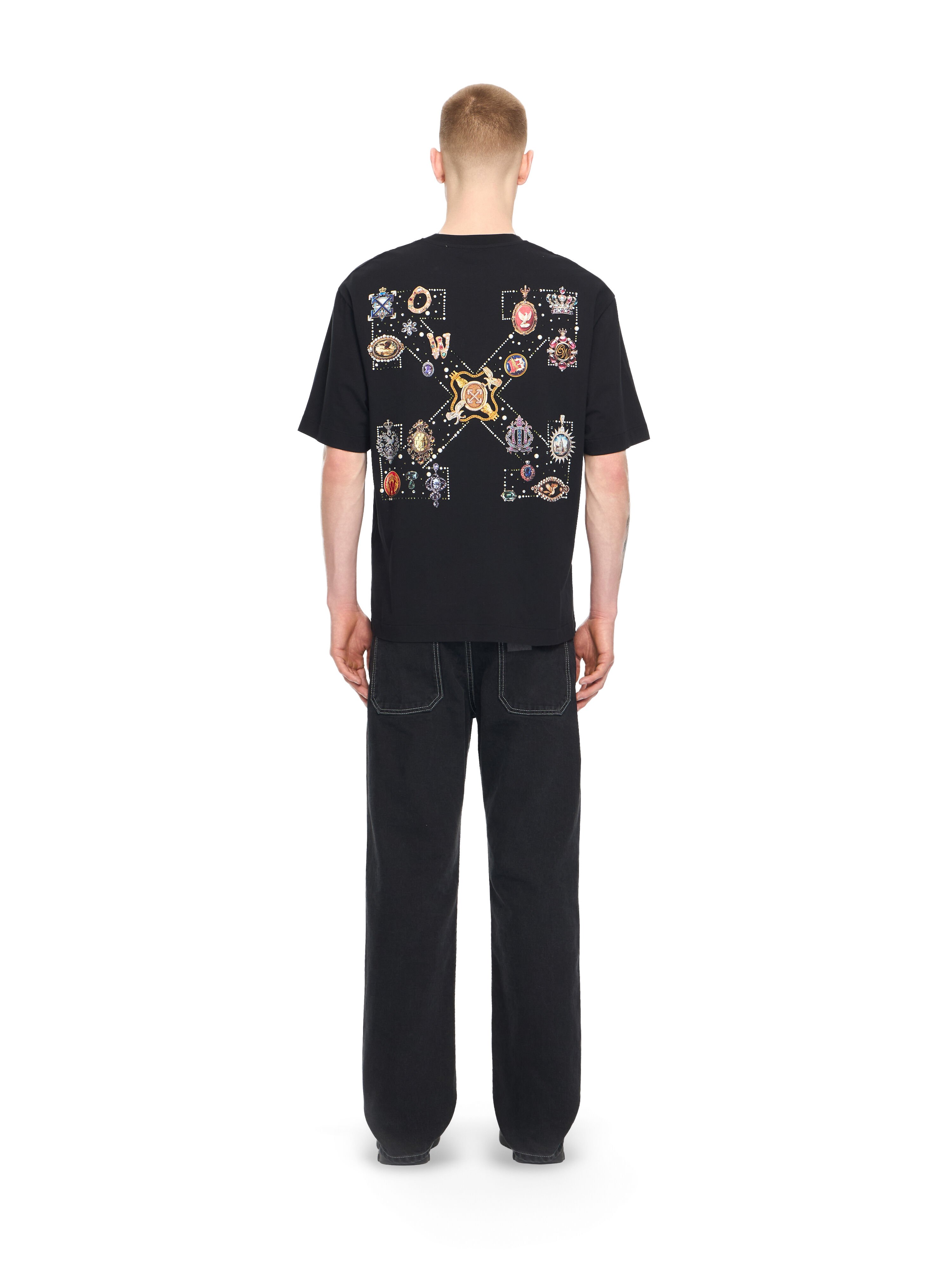 OFF WHITE Jewel Arrow Skate S/S Tee BLACK 44MAA120S26J003