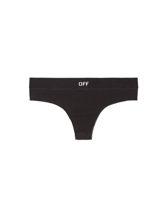 OFF WHITE Slip Brasiliana A Coste Con Logo Off Nero/Bianco  OWUC002S25JER001
