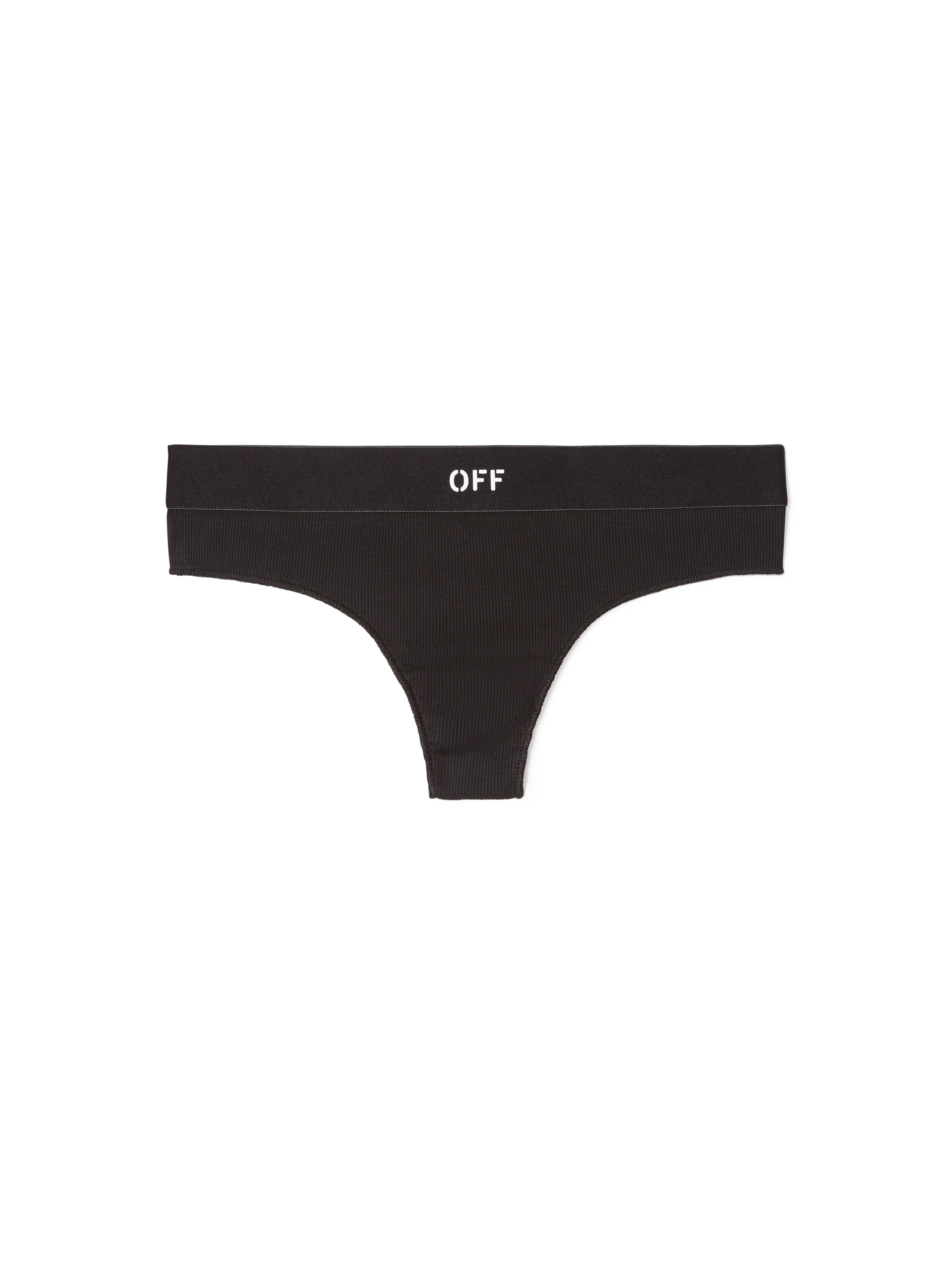 OFF WHITE Slip Brasiliana A Coste Con Logo Off Nero/Bianco  OWUC002S25JER001