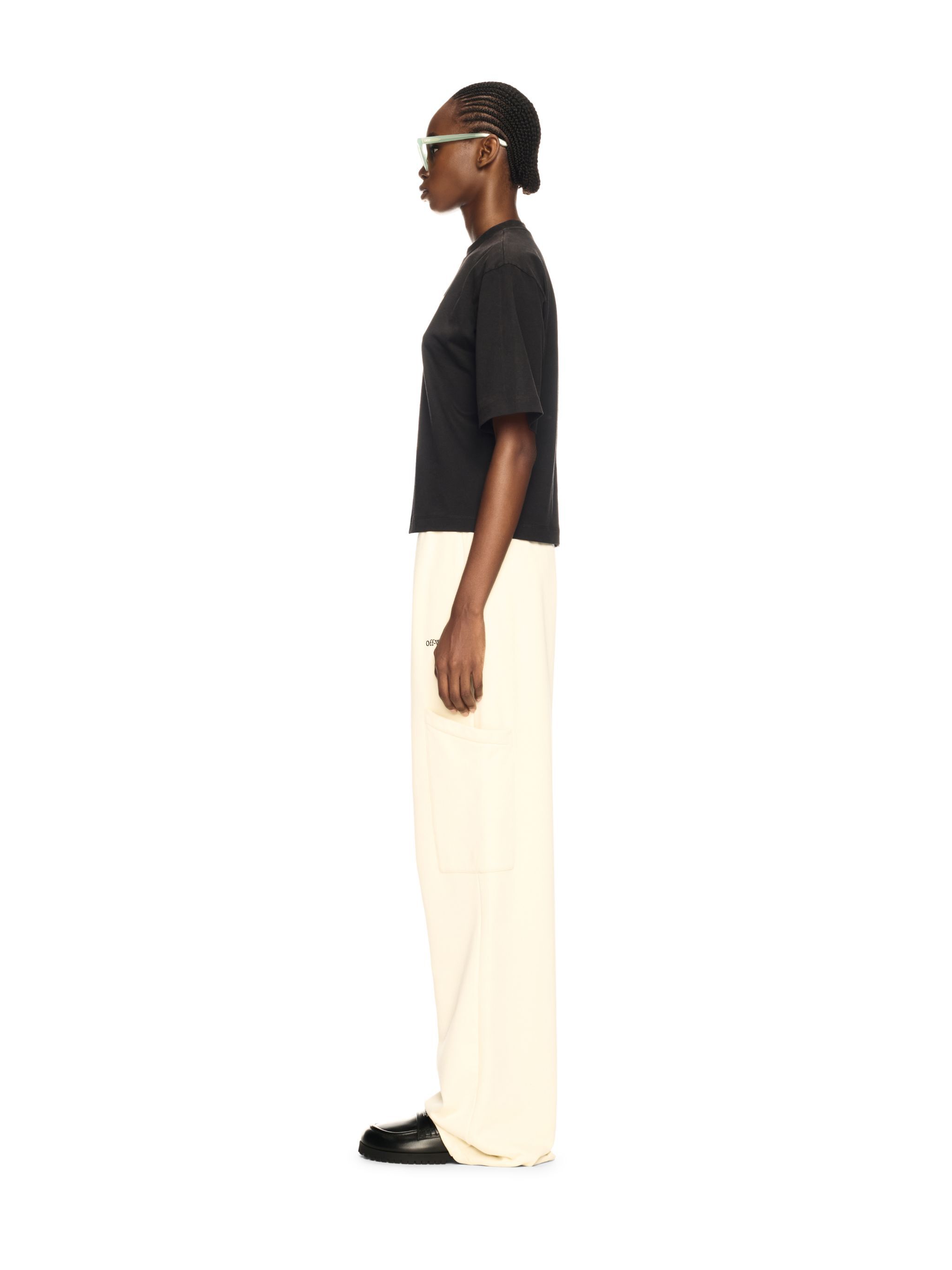 OFF WHITE Black Bookish Roses Boxy T-Shirt BLACK OWAA124S25JER002