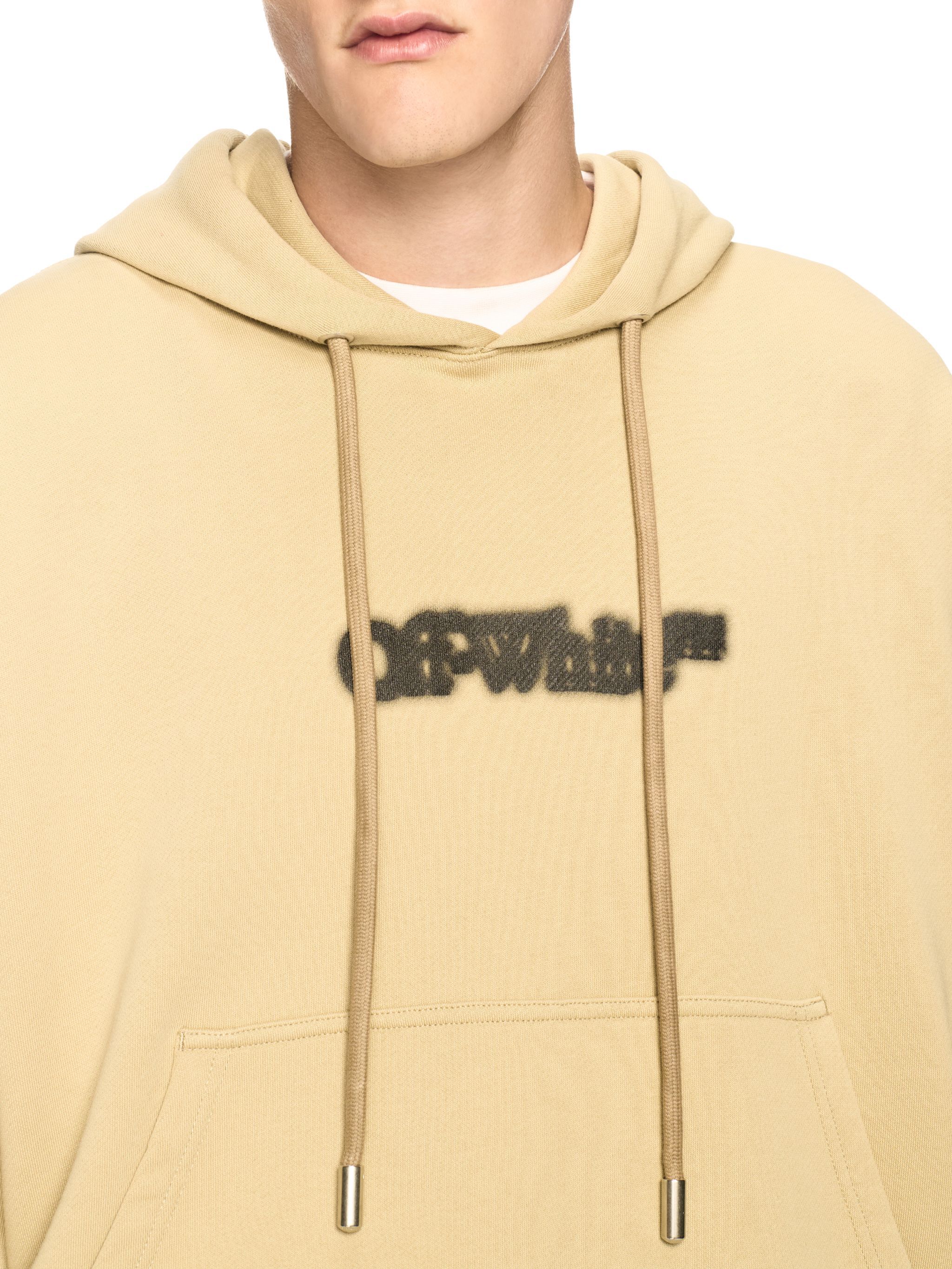OFF WHITE Felpa Beige Con Cappuccio E Motivo Spray Arrow NEUTRO OMBB085S25FLE00I