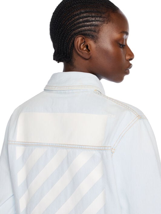 Diag Long Sleeve Denim Shirt OFF WHITE Diag Long Sleeve Denim Shirt LIGHT BLUE-WHITE OWYD013F25DEN002