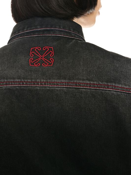 OFF WHITE SCRIPT SAMURAI JEANSHEMD SCHWARZ OMYD05CF24DEN001