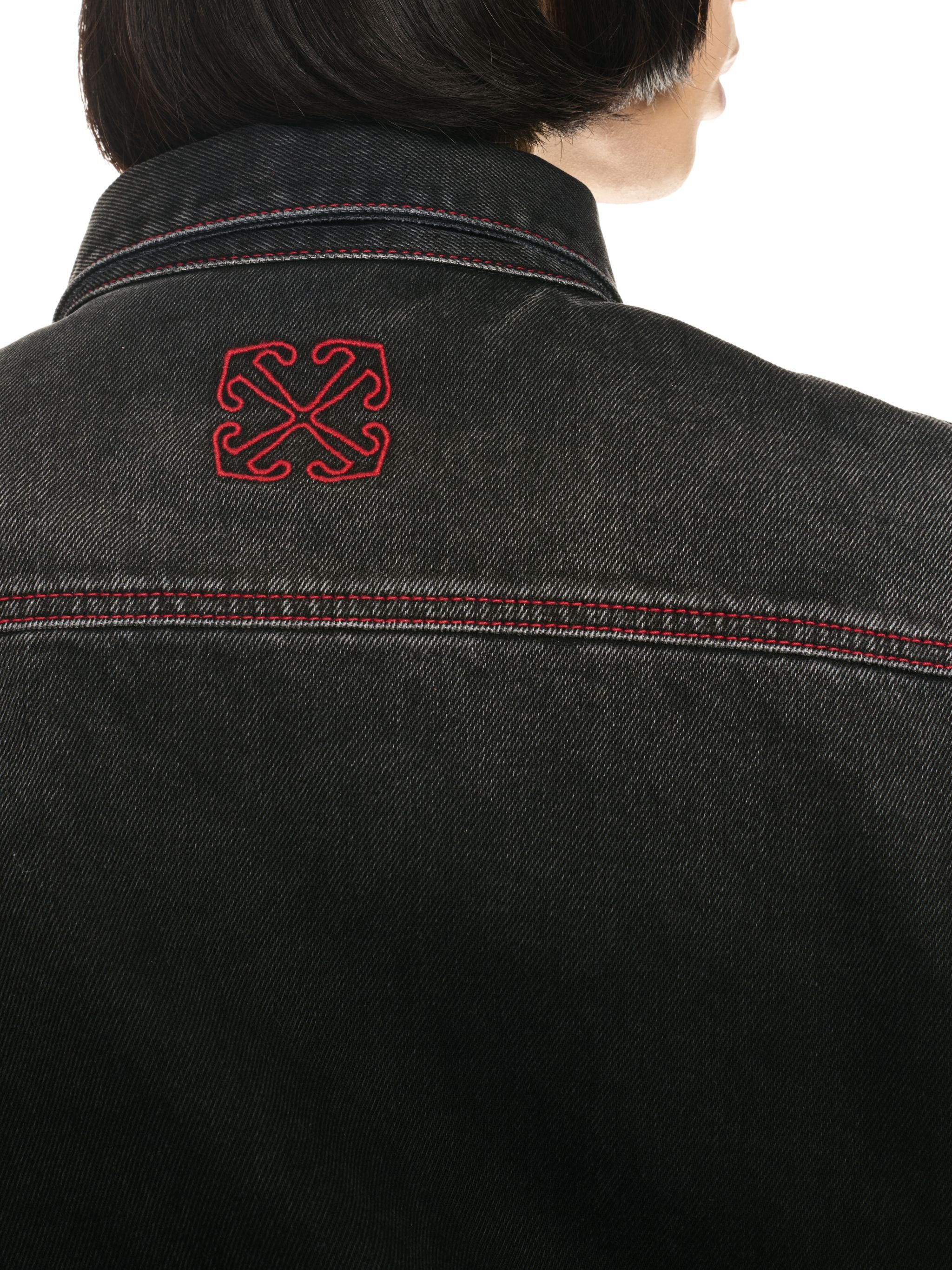 OFF WHITE SCRIPT SAMURAI JEANSHEMD SCHWARZ OMYD05CF24DEN001