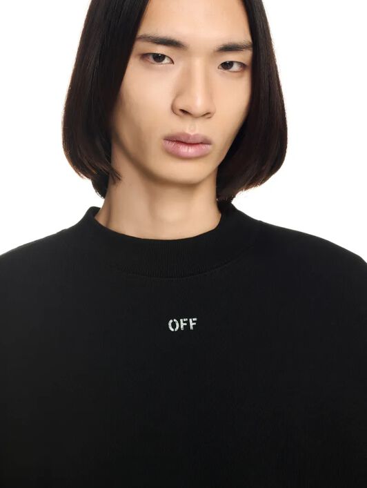 OFF WHITE Felpa Nera Con Motivo Vibe Arrow NERO OMBA054S25FLE005