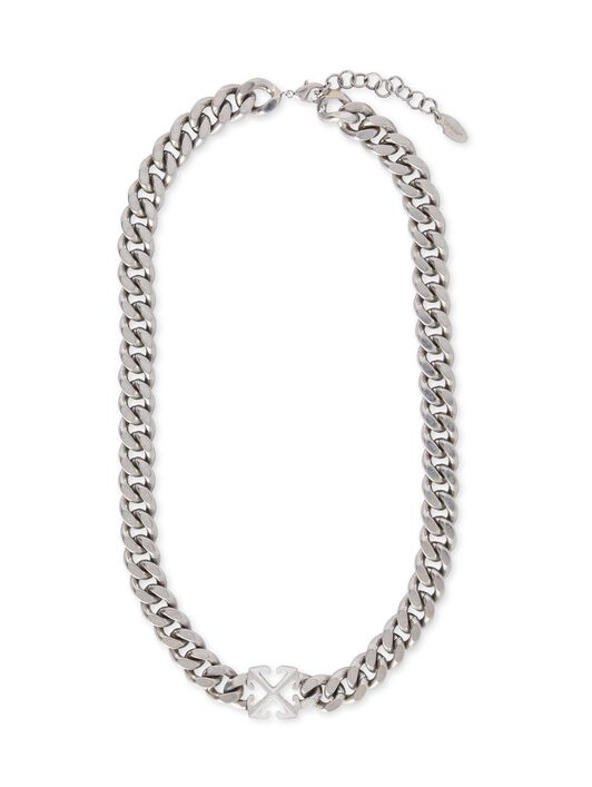 OFF WHITE Arrow Chain Necklace SILVER OMOB15DC99MET001