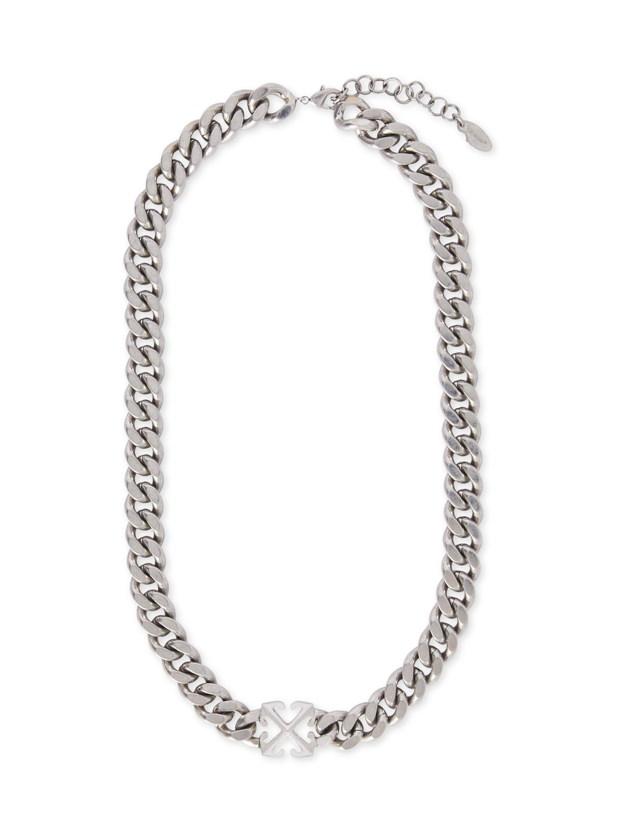OFF WHITE Arrow Chain Necklace SILVER OMOB15DC99MET001