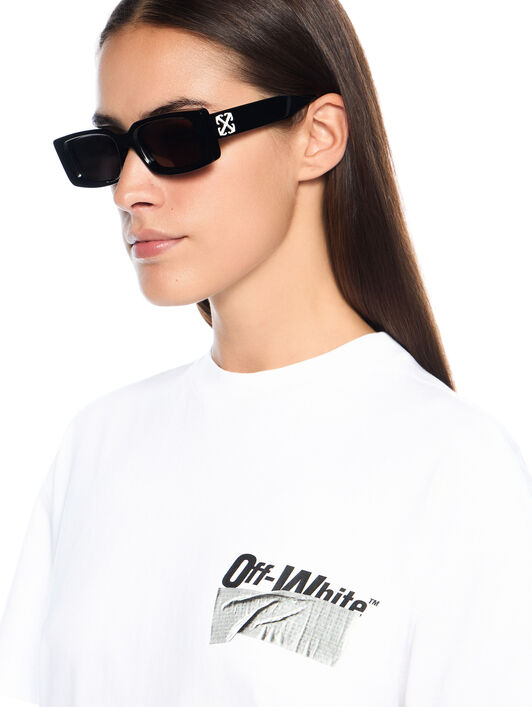 OFF WHITE Soundsystem Tape Regular T-Shirt WHITE - BLACK OWAA089F25JER007