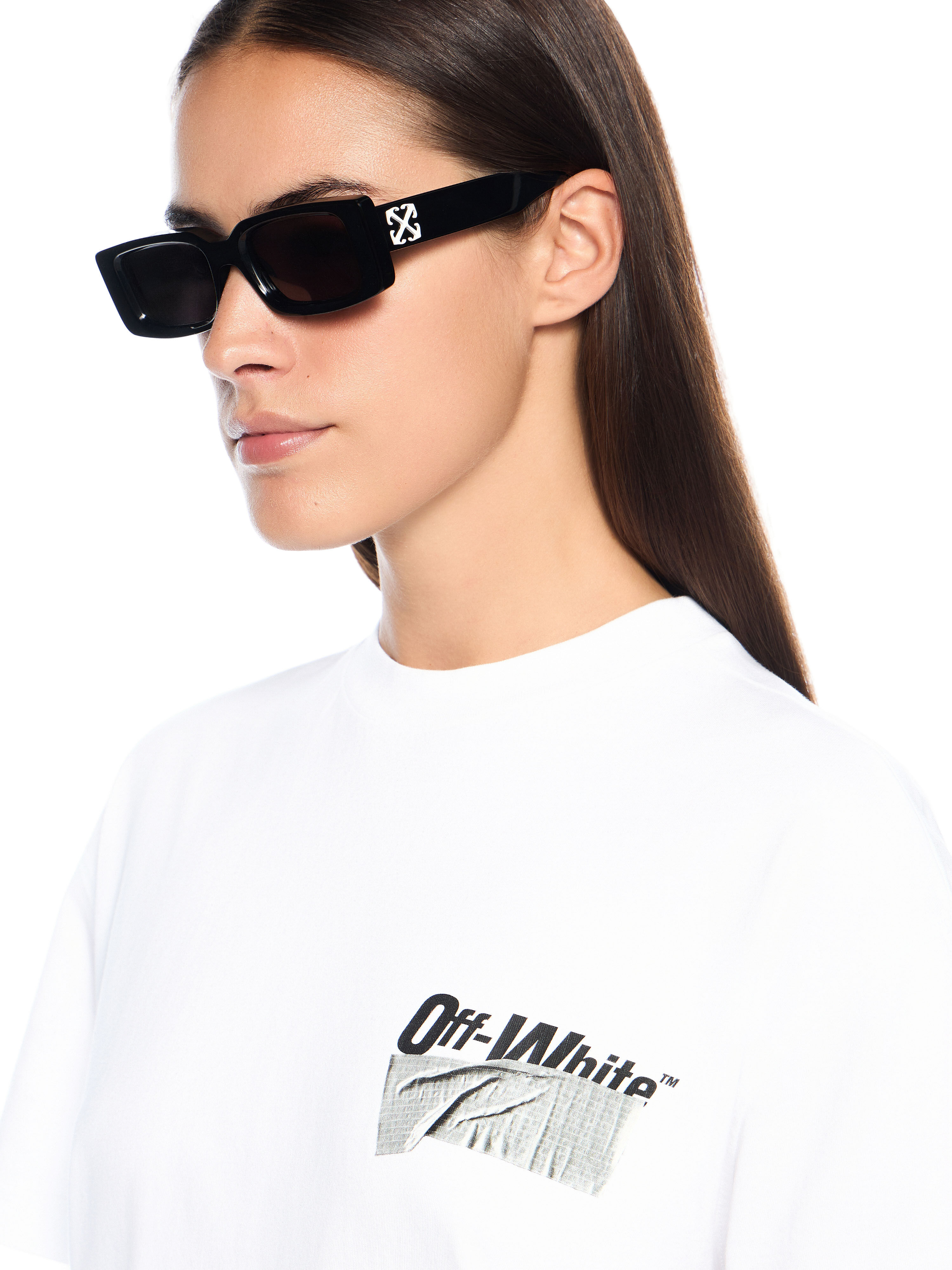 OFF WHITE Soundsystem Tape Regular T-Shirt WHITE - BLACK OWAA089F25JER007