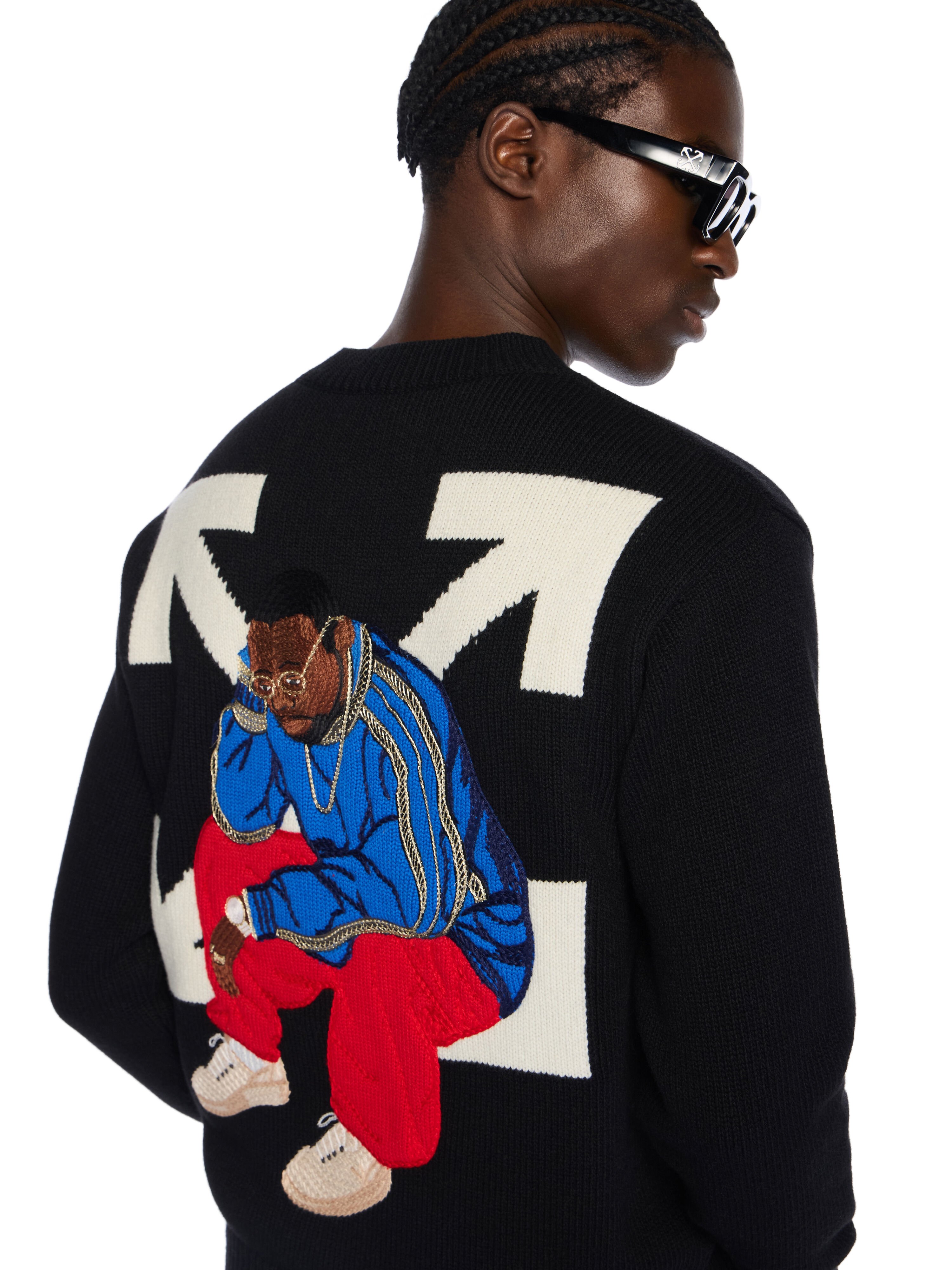 Thinkman Arrow Knit Crewneck OFF WHITE Thinkman Arrow Knit Crewneck BLACK - WHITE OMHE20NF25KNI001