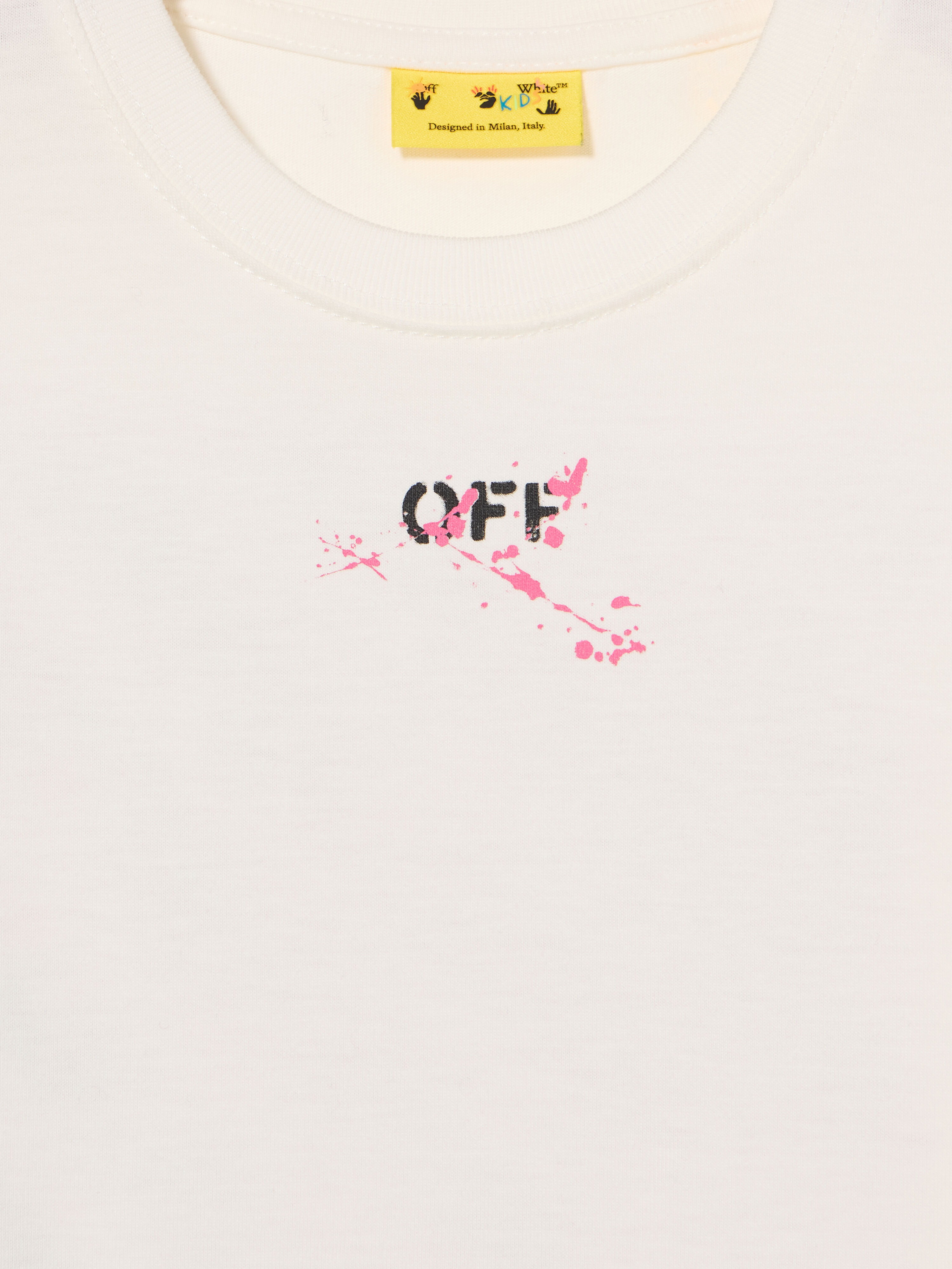 OFF WHITE Diagonal Splat T-Shirt WHITE - FUCHSIA OGAA001F25JER008