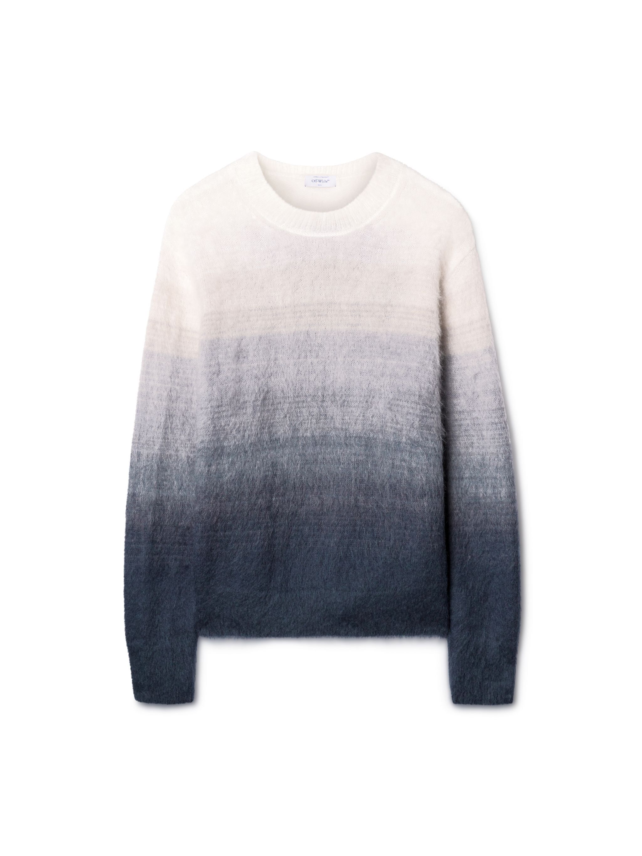 OFF WHITE Mohair Arrow Gradient Knit Crewneck GREY OMHE170F24KNI001