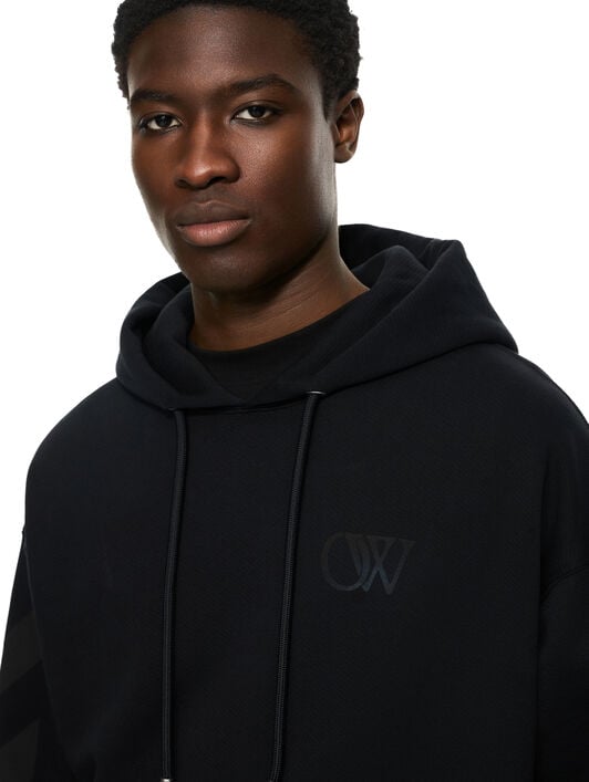 OFF WHITE Diagonal Skate Hoodie BLACK-BLACK 44MBB085G5F00F