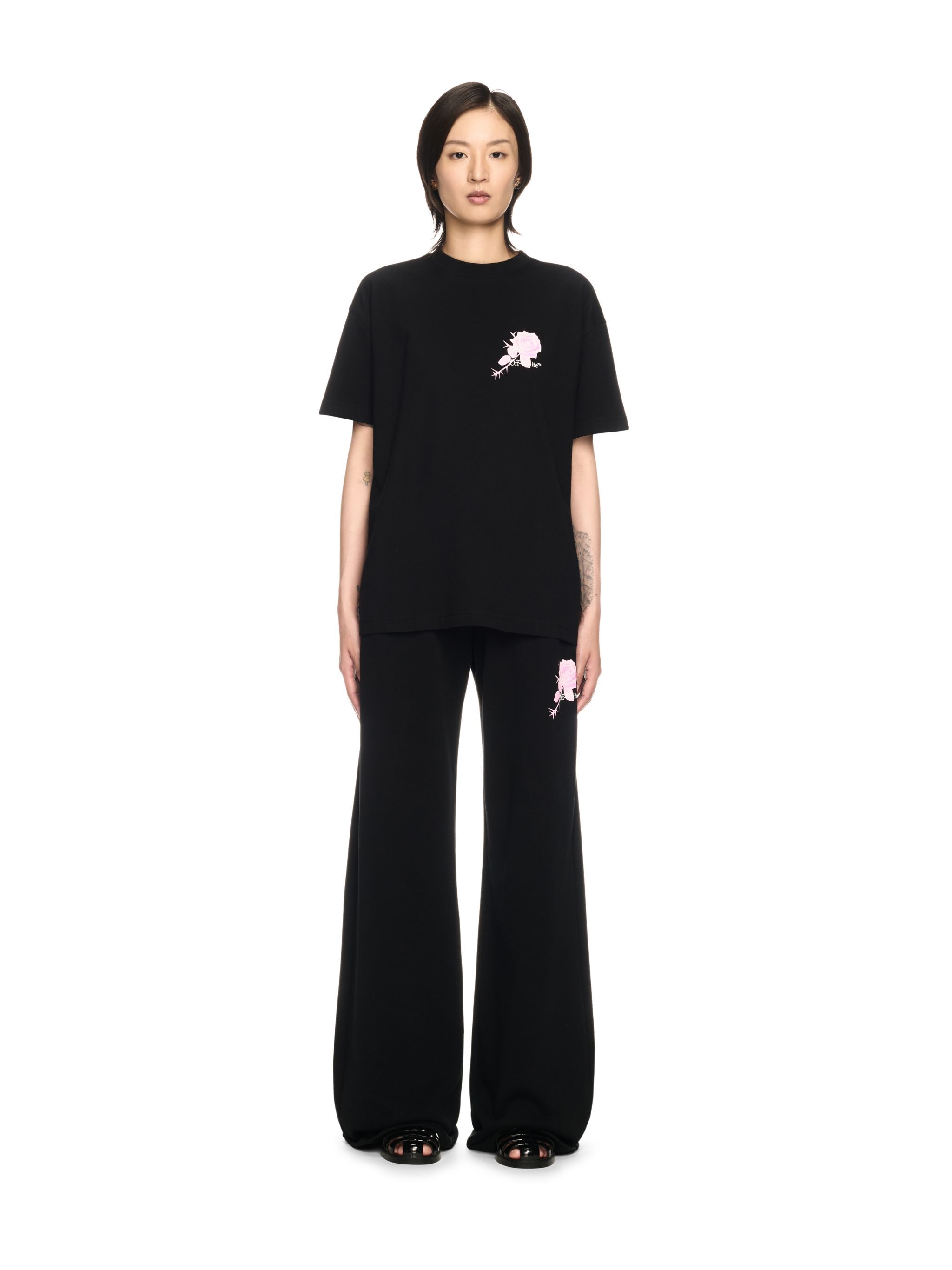 OFF WHITE Black Rose Arrow T-Shirt BLACK OWAA089S25JER001