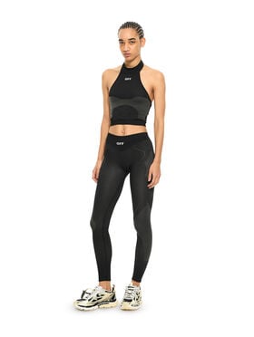 OFF WHITE Racing Seamless Leggings Black-White 2VV01HS26KNI001